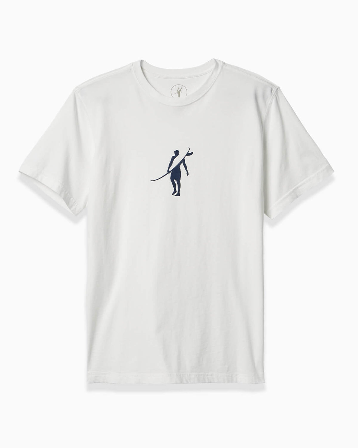 Men's white t-shirt with Toes on the Nose logo, angled on a clean background. #color_white