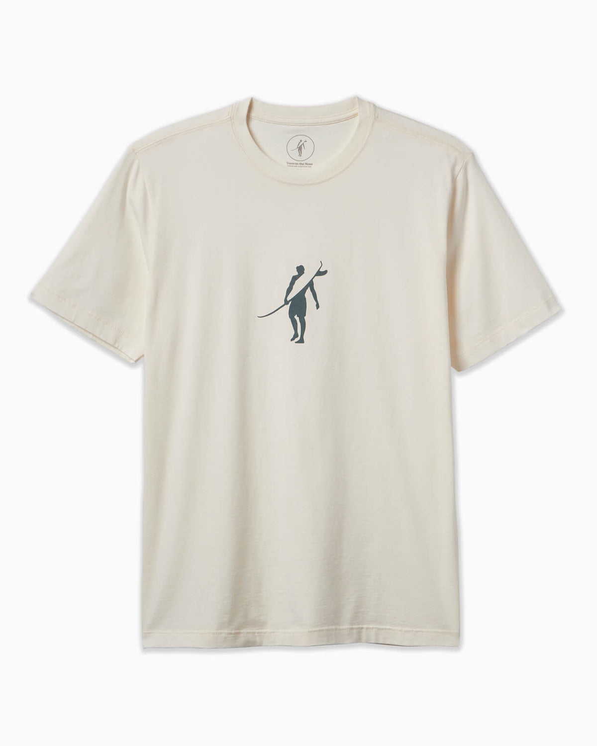 Men's Light Beige T-shirt with Toes on the Nose Logo – Angled View #color_natural