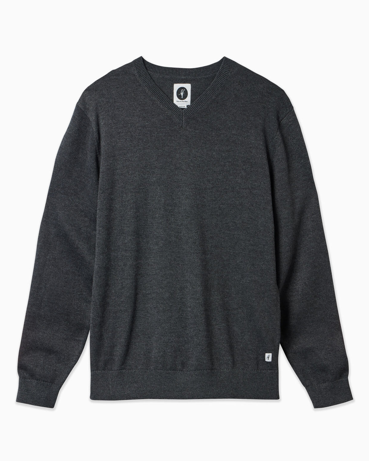 Men's charcoal sea wool sweater displayed on simple white background #color_charcoal