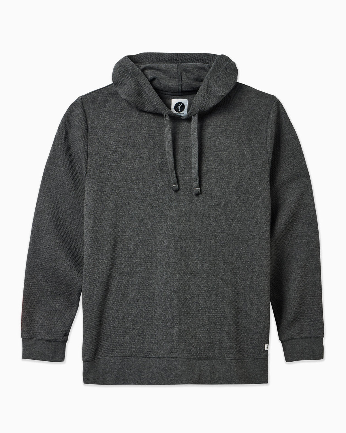 Men's heather smoke waffle knit hoodie displayed in a simple white background #color_heather smoke