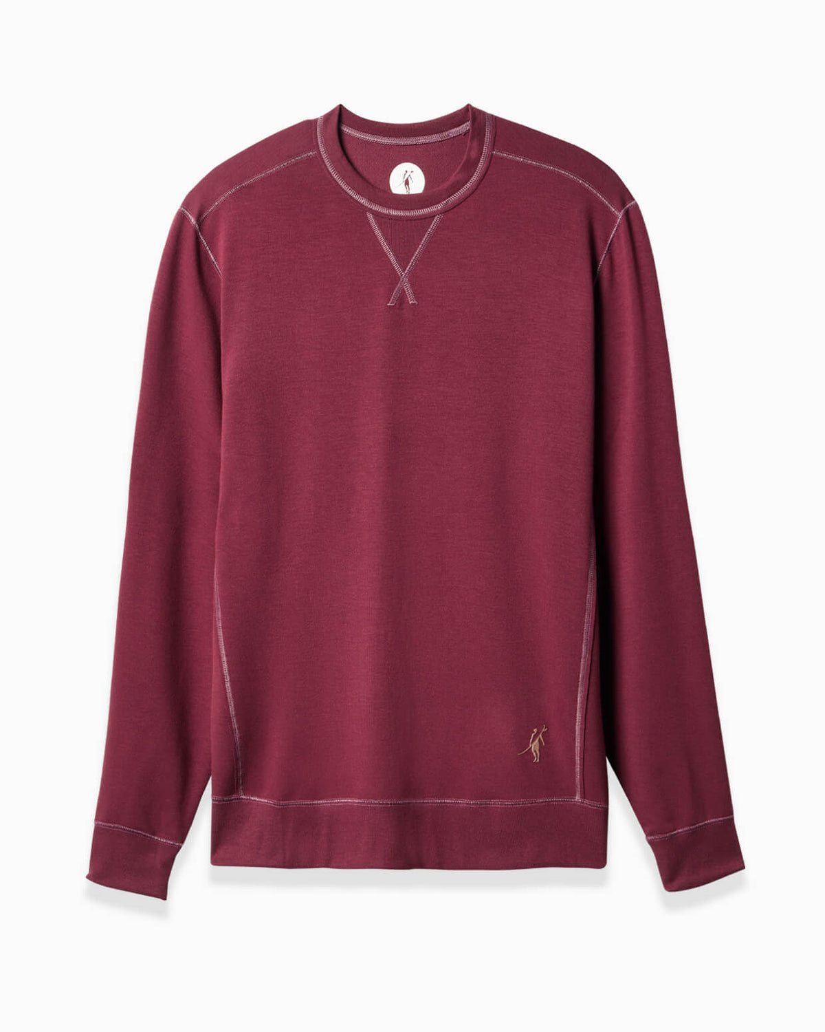 Men's merlot long-sleeve shirt from Toes on the Nose, displayed on a clean background. #color_merlot