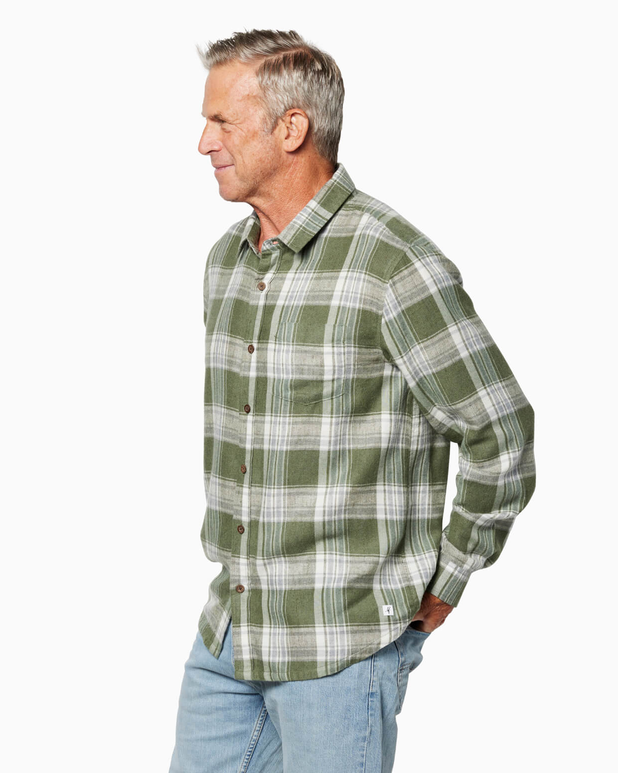 Monarch Flannel | Olive Plaid