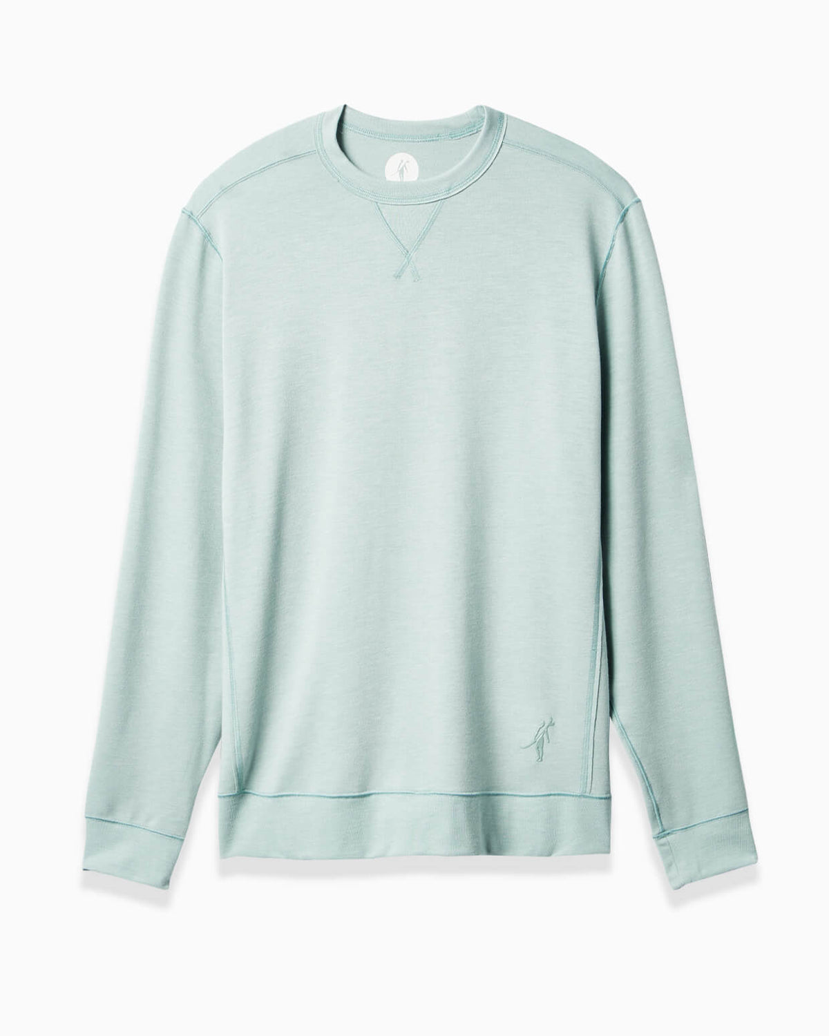 Men's sea foam long-sleeve shirt from Toes on the Nose, displayed on a clean background. #color_sea foam