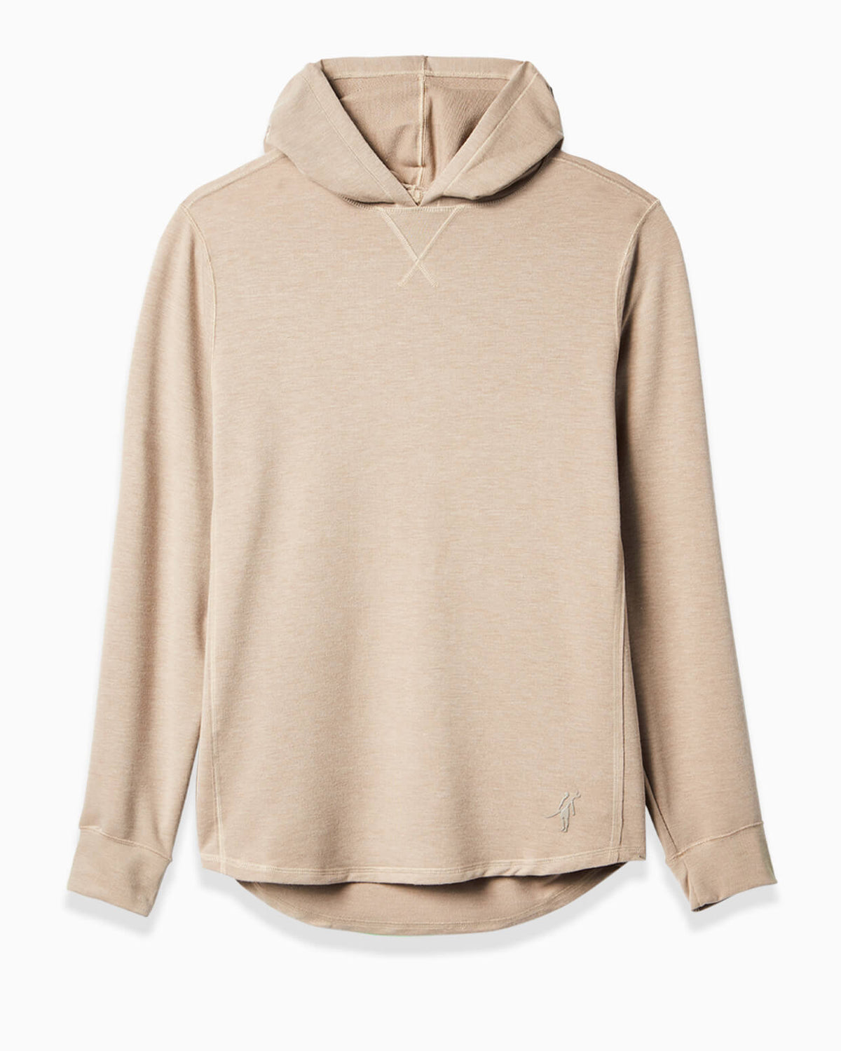 Men's vintage khaki hoodie from Toes on the Nose, front view displayed on a white background. #color_vintage khaki