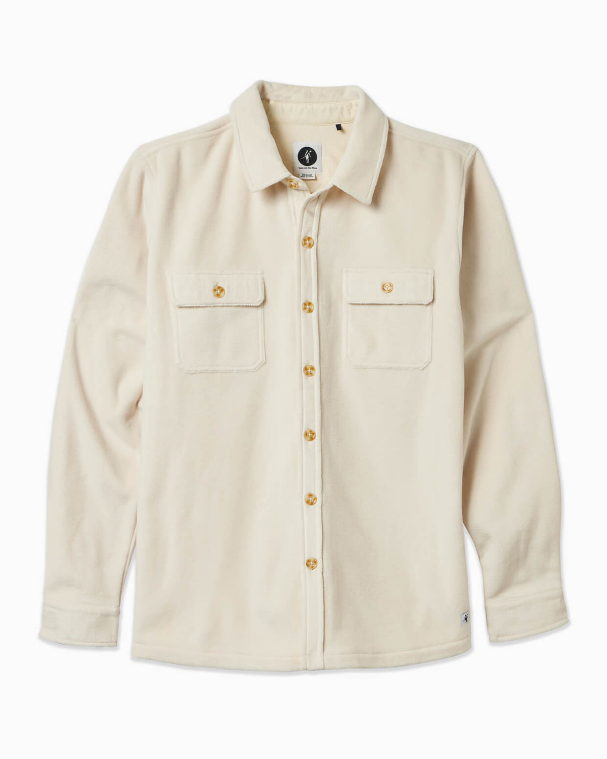 Men's vintage white polartech fleece jacket displayed in a simple white background #color_vintage white