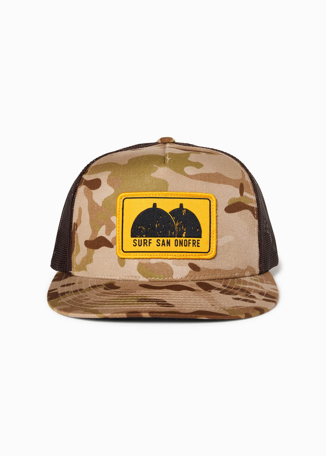 Surf SanO | Trucker Hat front #color_brown camo