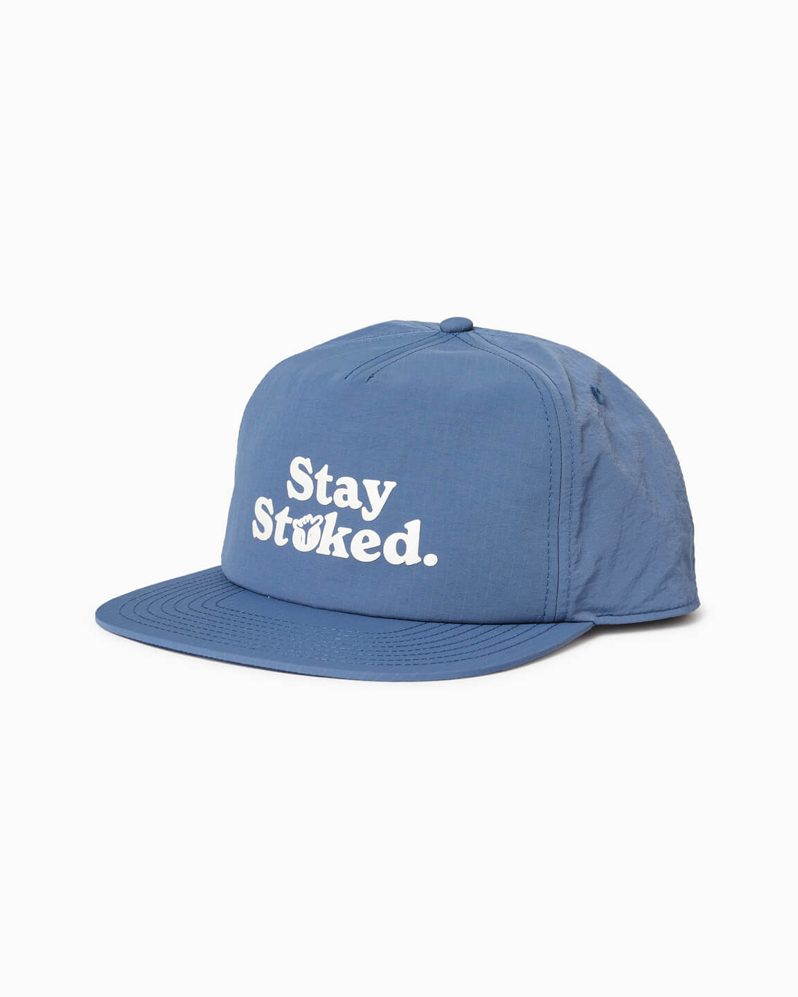 Stoked Shaka | 5 Panel Snapback Hat BLUE side #color_blue
