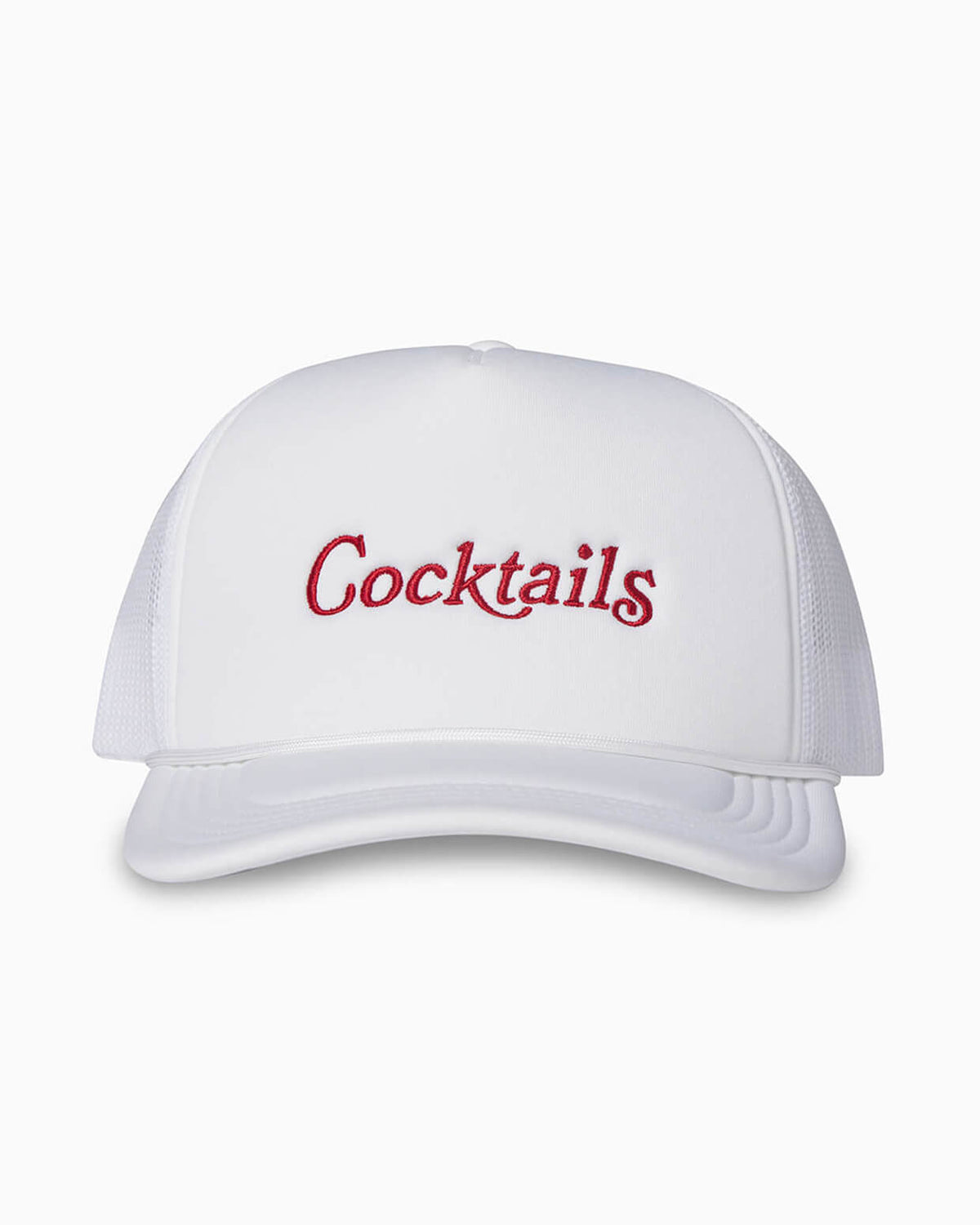Cocktails | Foam Trucker Hat White FRONT #color_white