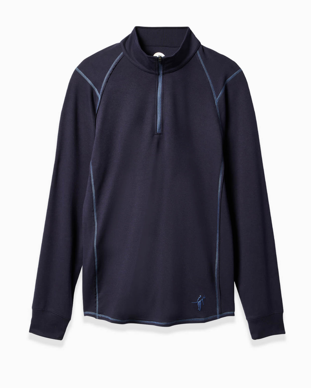 Barrel | Long Sleeve Raglan Half-Zip (Sea Silk) NAVY flat #color_navy