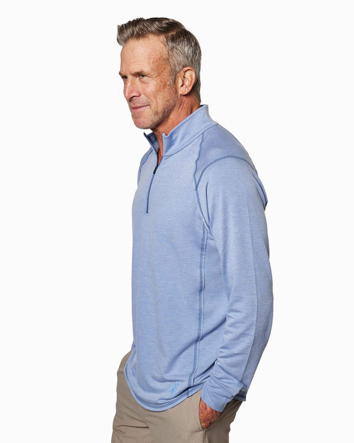 Barrel | Long Sleeve Raglan Half-Zip (Sea Silk)