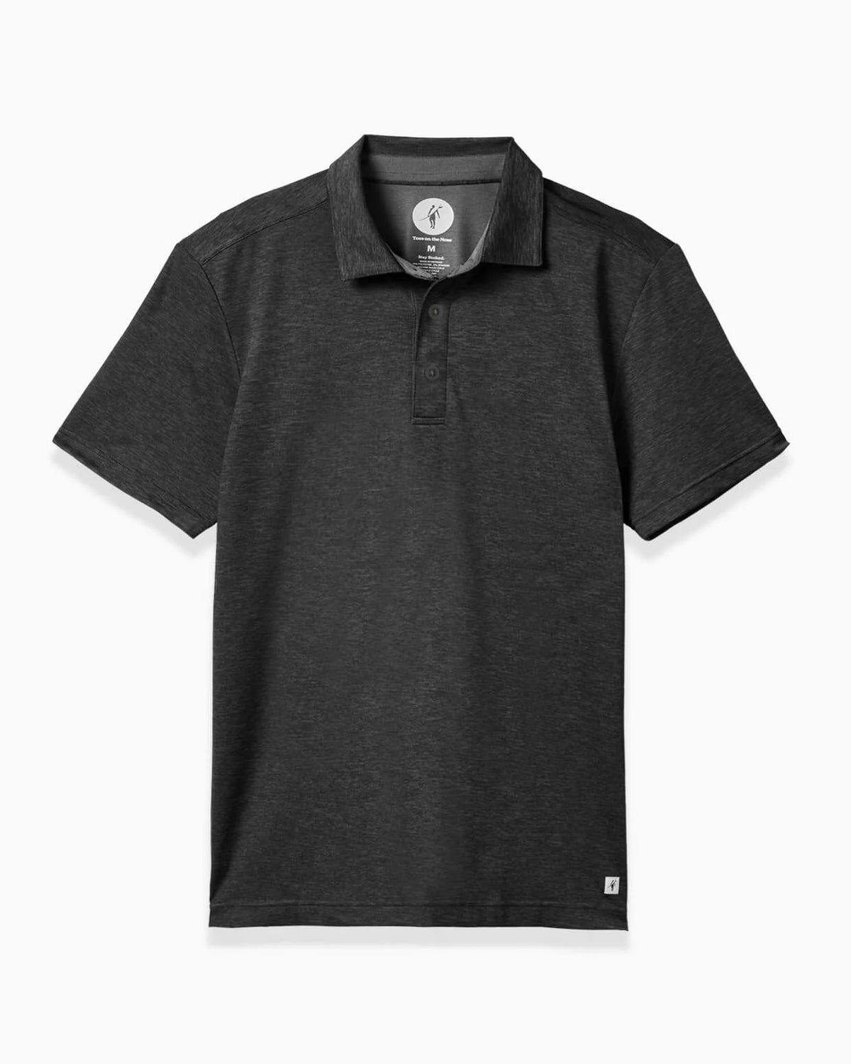 Dark gray polo shirt on a white background Lido | Performance Polo BLACK flat #color_black