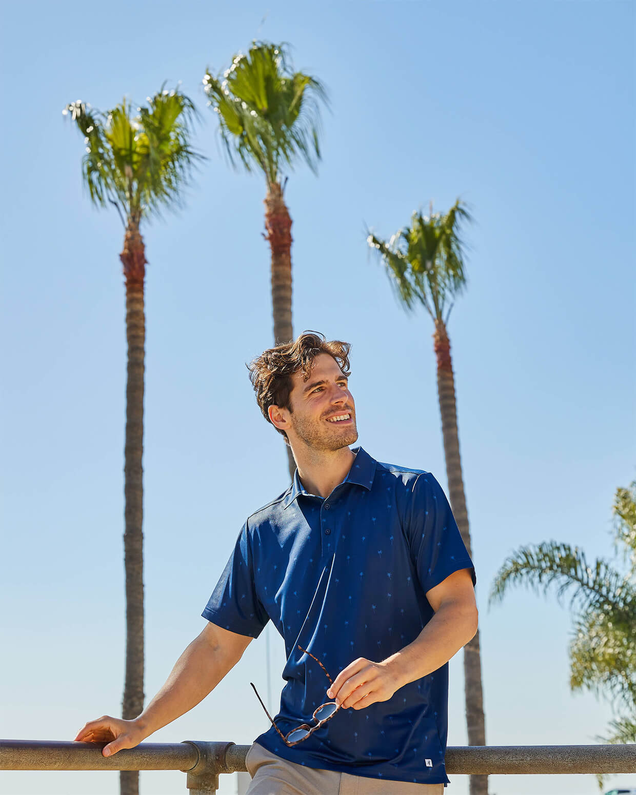 Clubhouse Polo | Navy Palmtrees