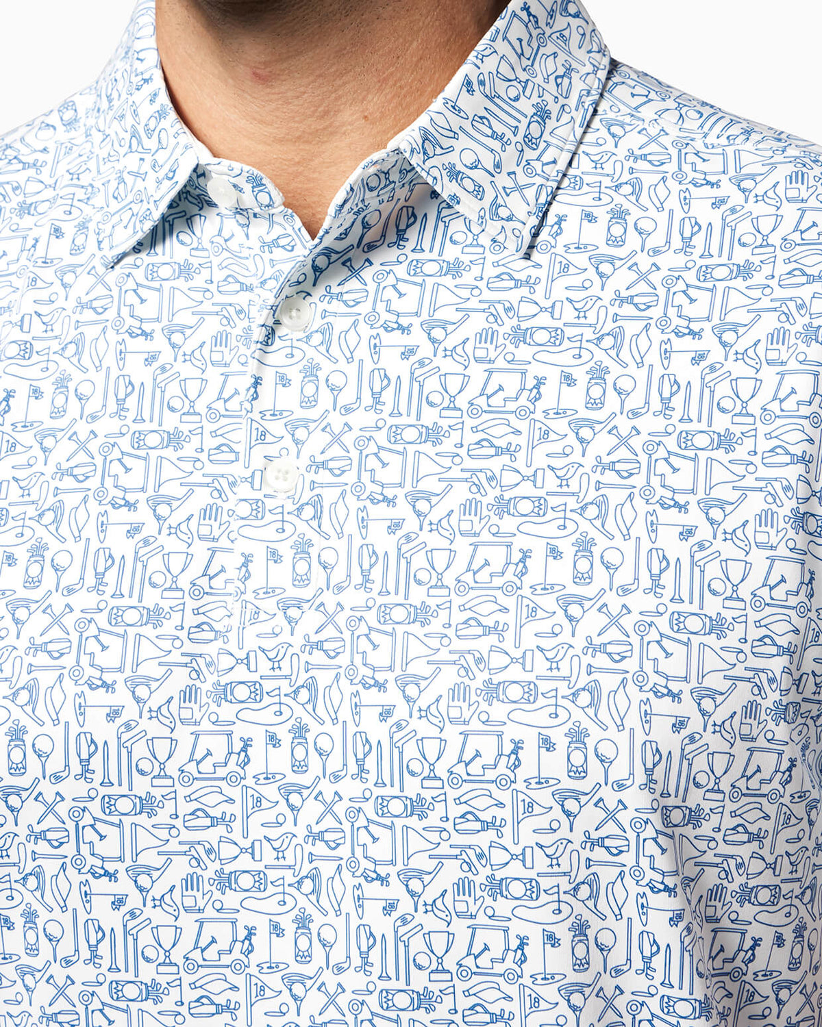Clubhouse Polo | White Tee Time DETAIL #color_white tee time