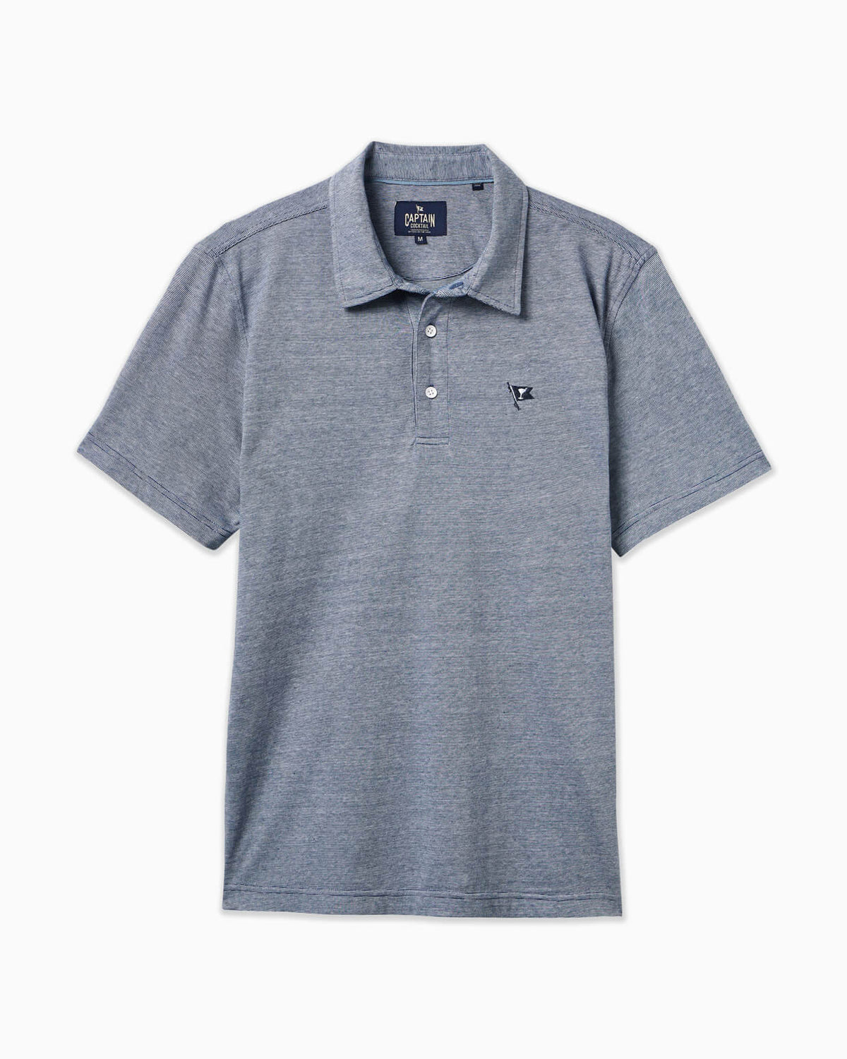 Marina | Knitted Jersey Polo FLAT #color_marina chambray