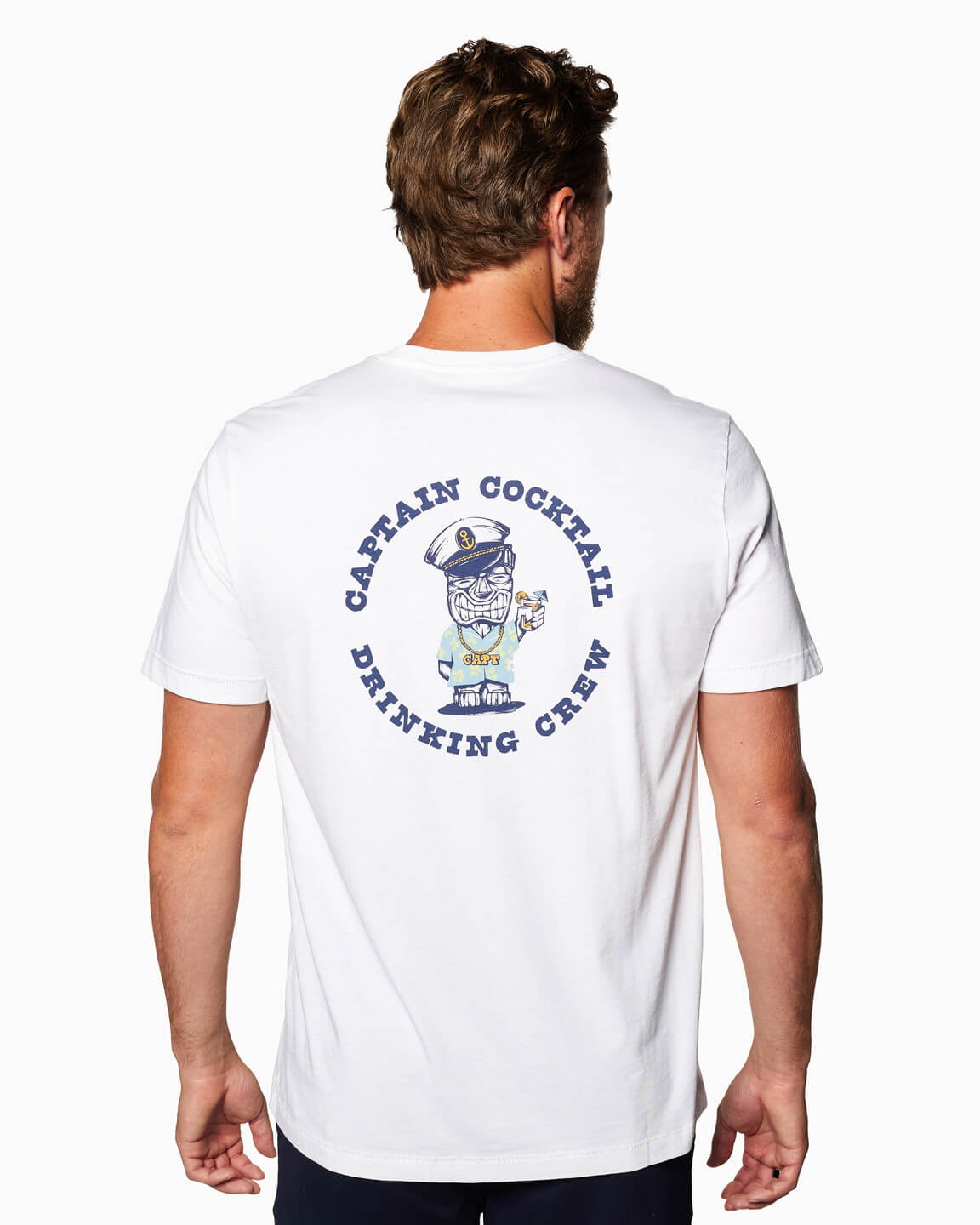 Drinking Crew | Short Sleeve T-shirt WHITE back #color_white
