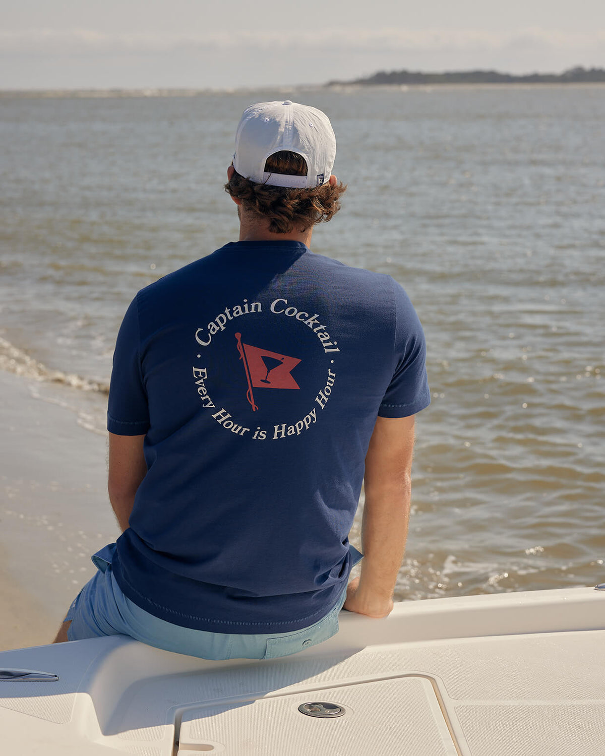 Happy Hour | Short Sleeve T-Shirt - Navy LIFESTYLE1 #color_navy