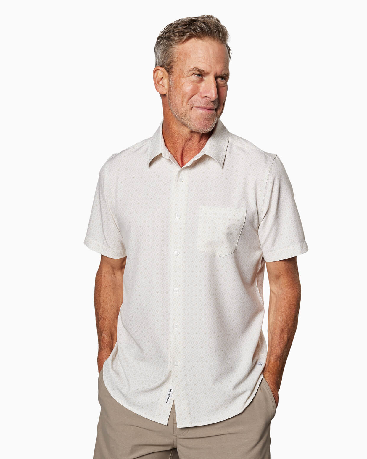 Golden State Stretch Woven | Pearl Micro Geo