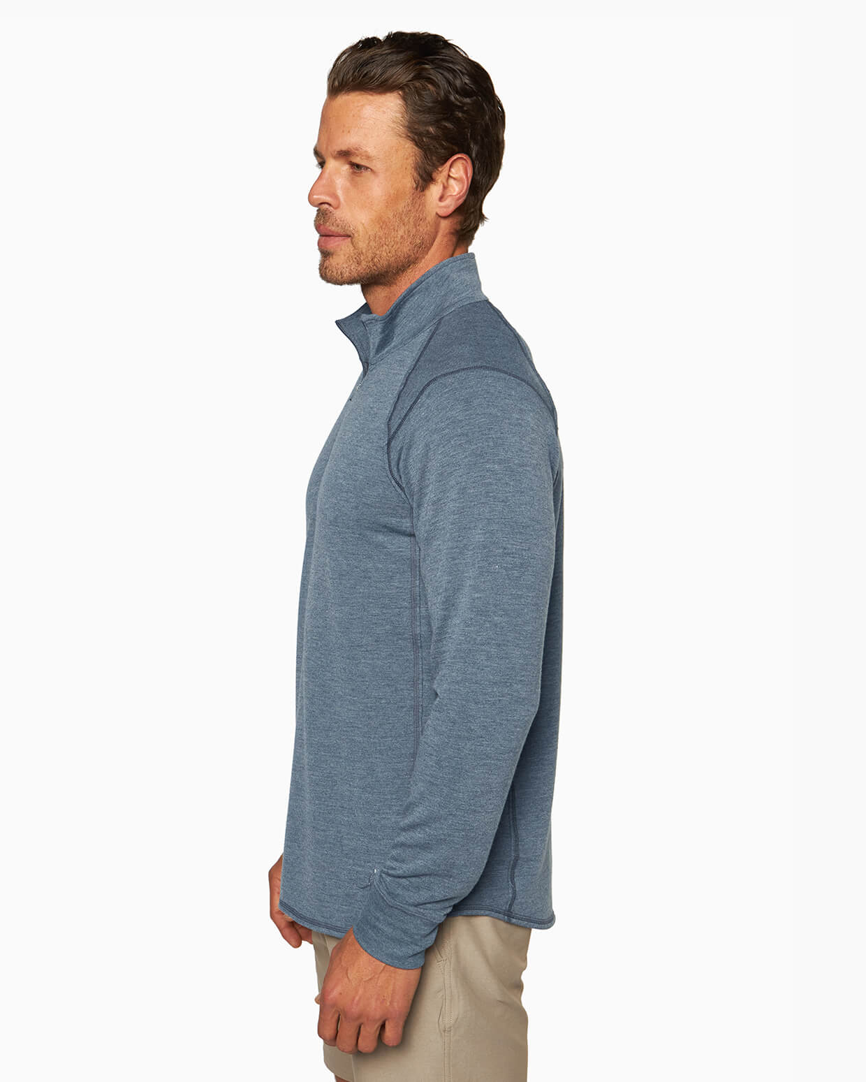 Barrel | Long Sleeve Raglan Half-Zip (Sea Silk)