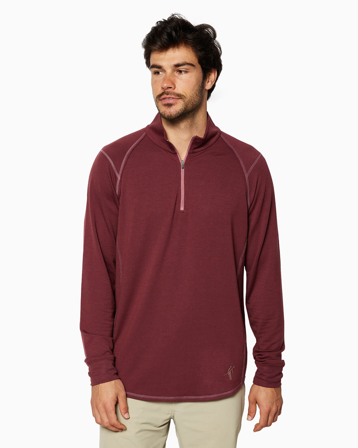 Barrel | Long Sleeve Raglan Half-Zip (Sea Silk)