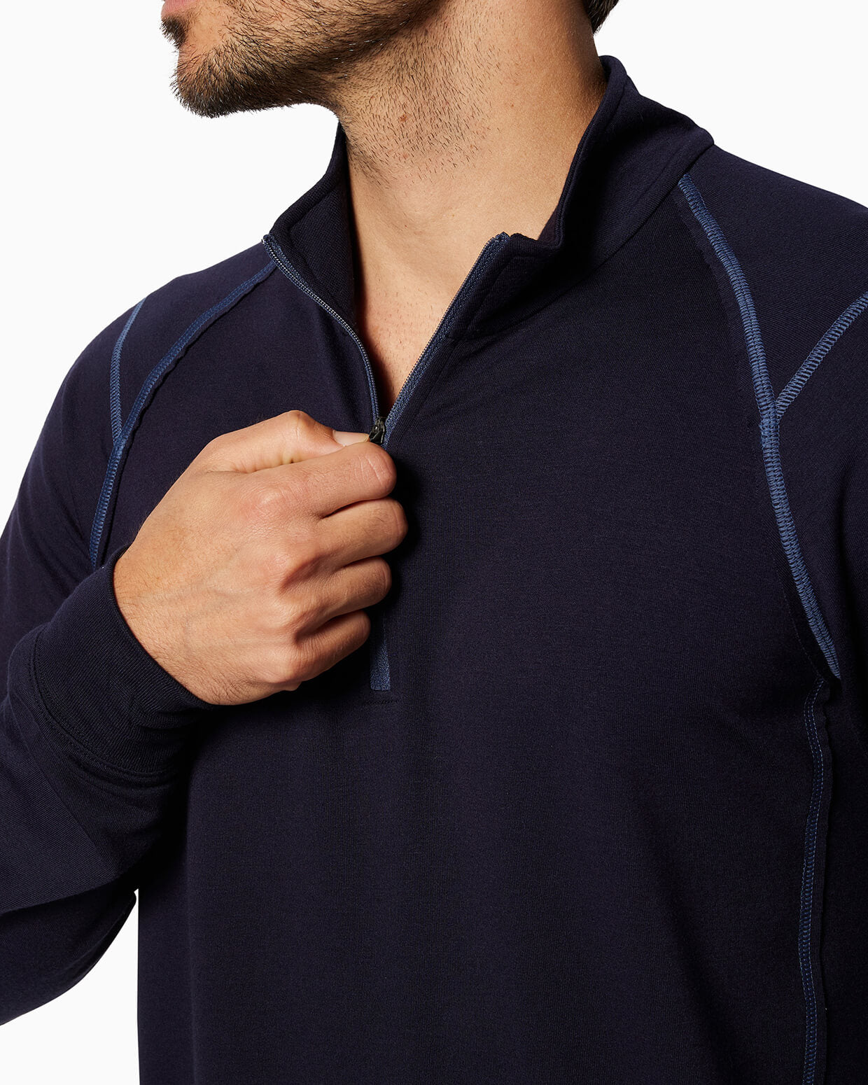Barrel | Long Sleeve Raglan Half-Zip (Sea Silk)