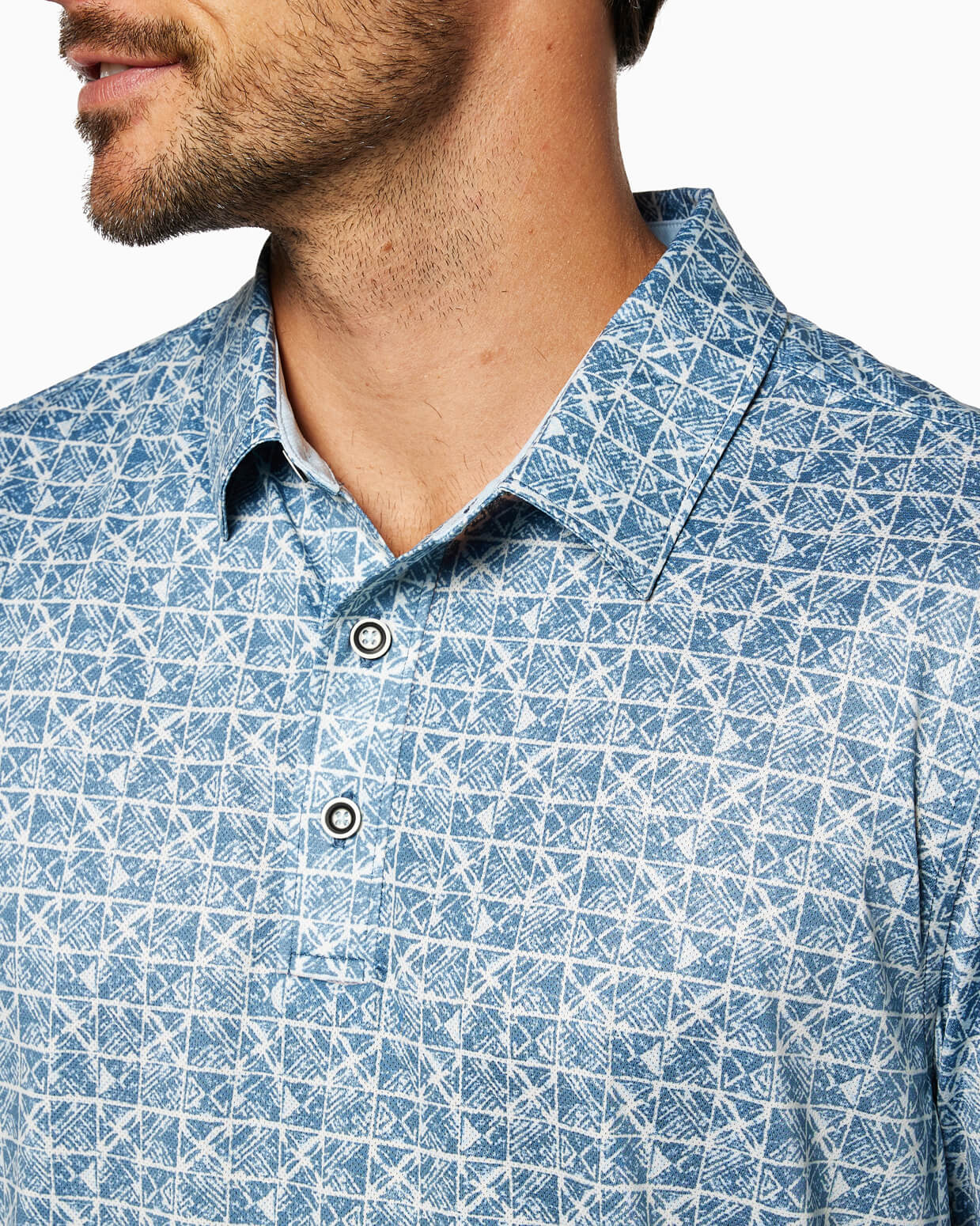 Ace Polo | Blue Batik Block