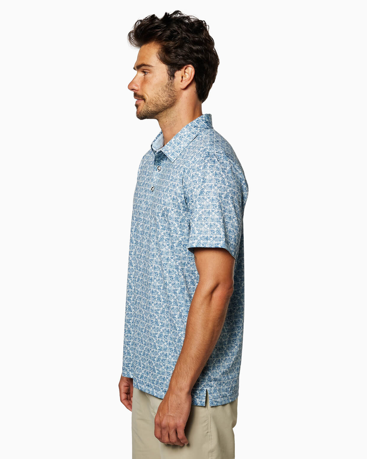 Ace Polo | Blue Batik Block