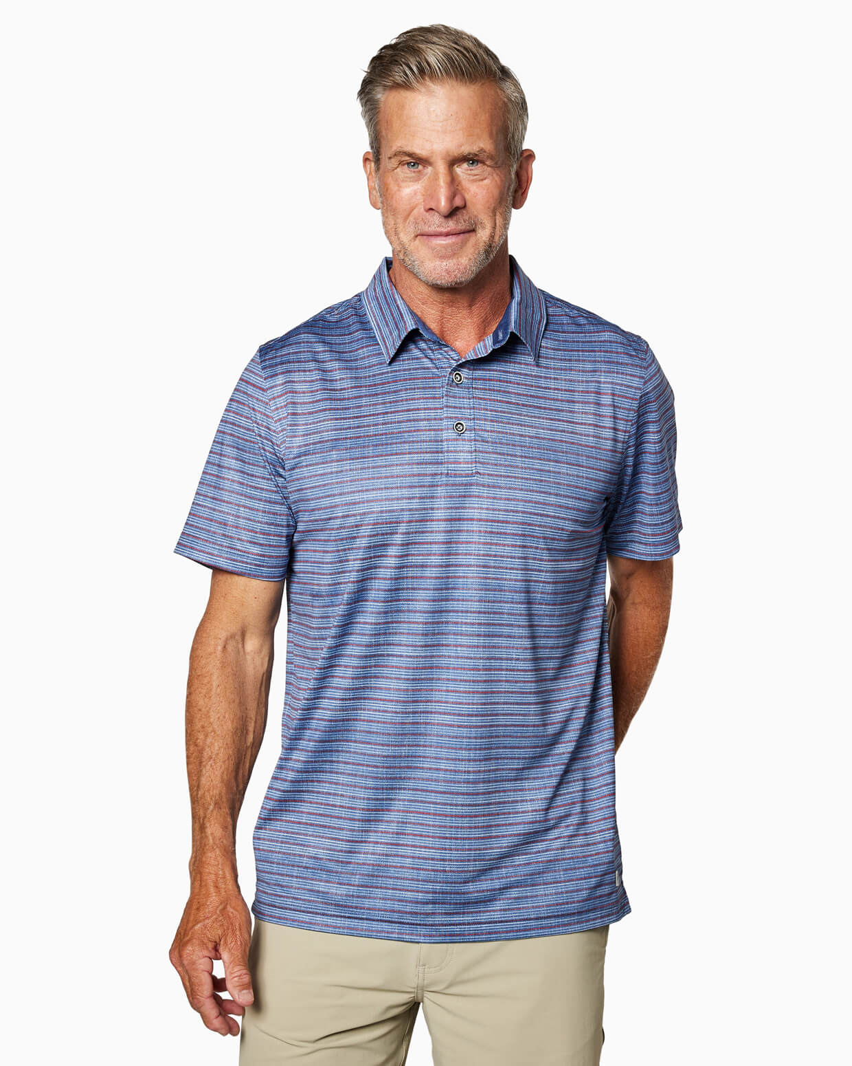 Ace Polo | Navy Multi Stripe
