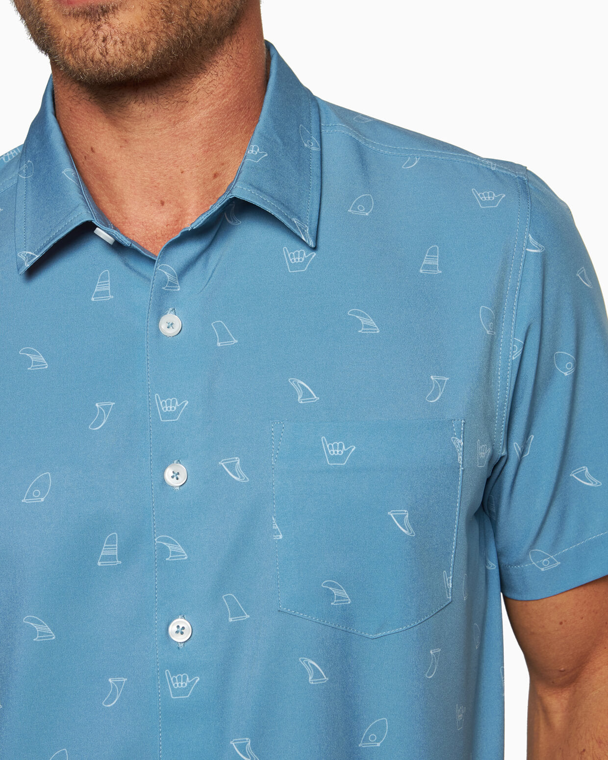 Golden State Stretch Woven | Blue Fins & Shakas