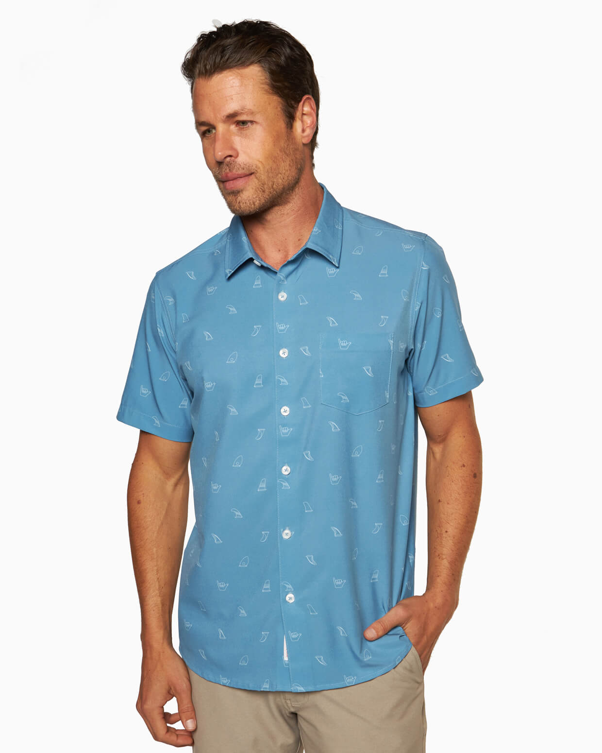 Golden State Stretch Woven | Blue Fins & Shakas