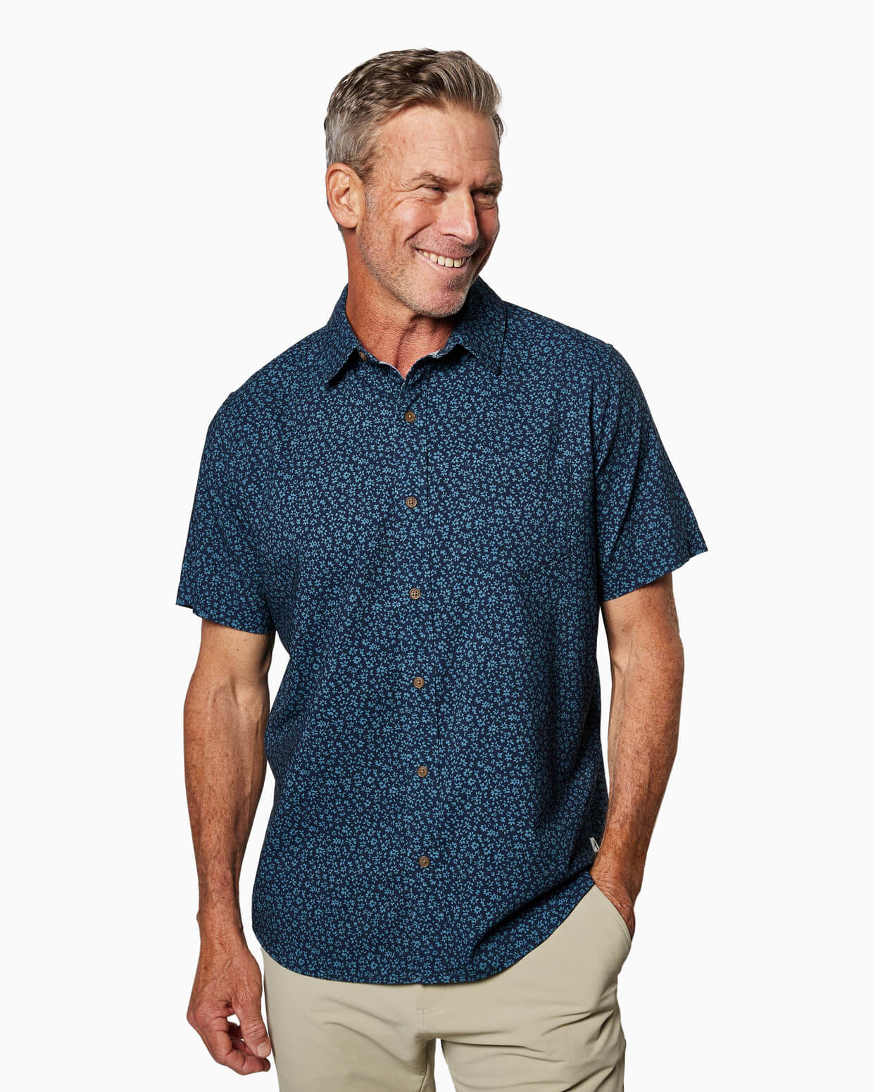 Coastline Woven | Navy Micro Floral