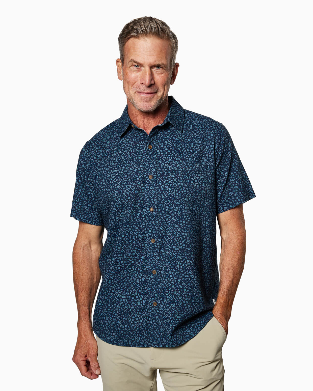 Coastline Woven | Navy Micro Floral
