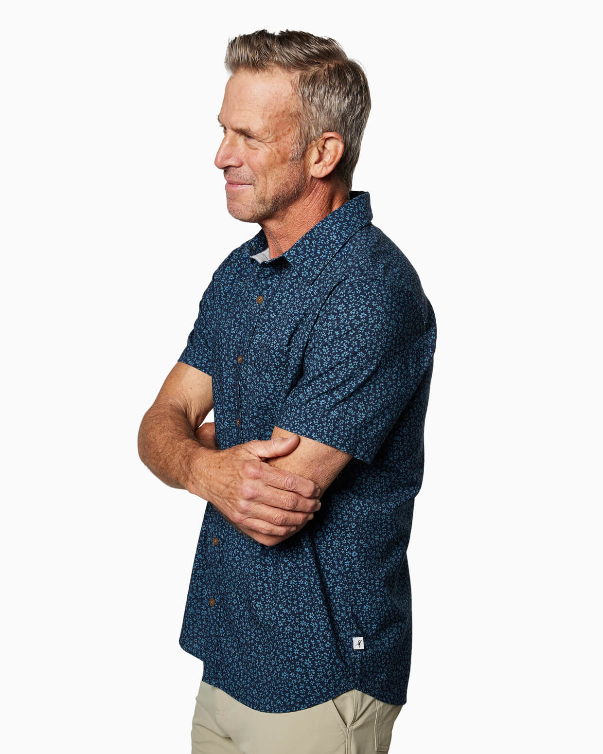 Coastline Woven | Navy Micro Floral