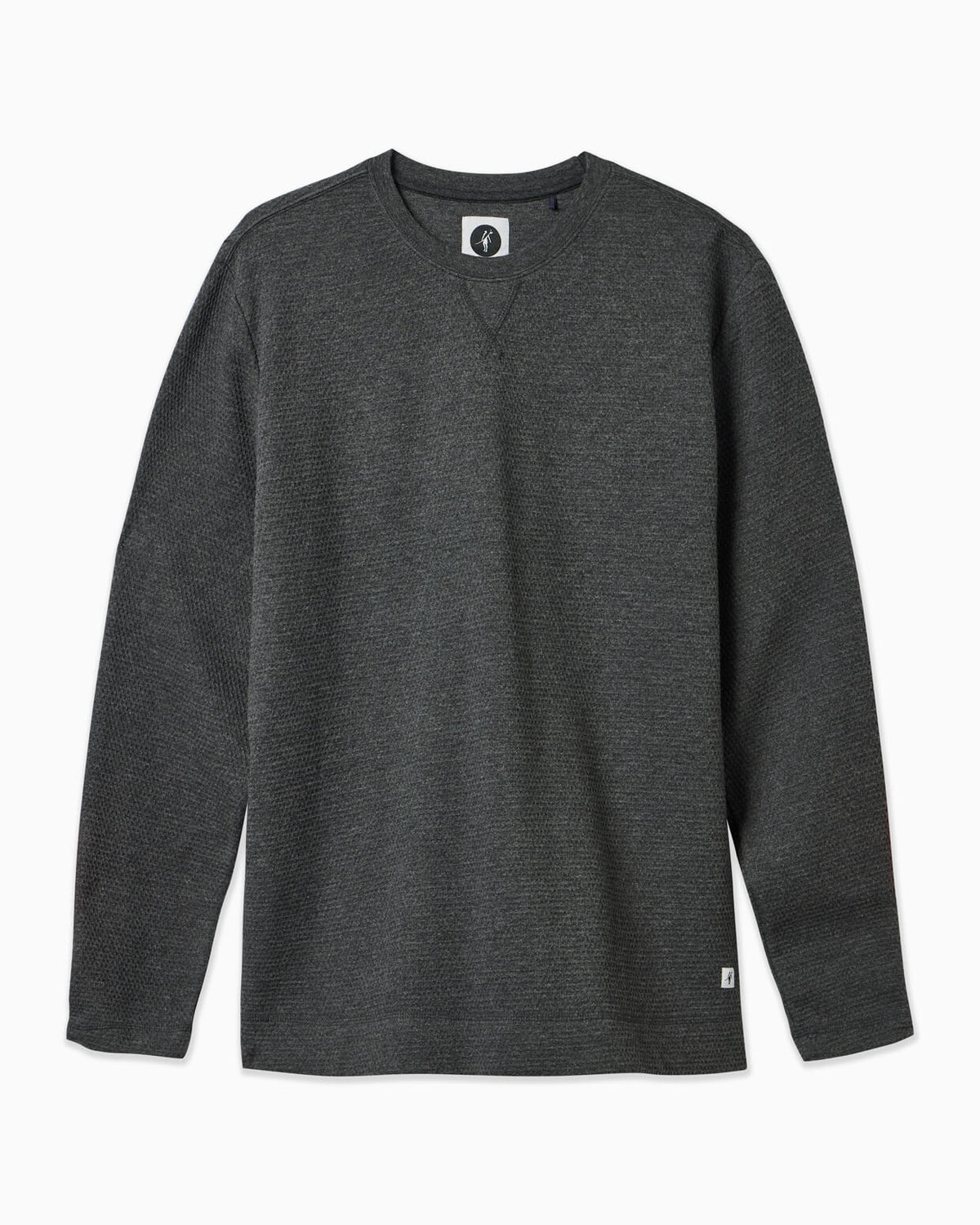 Heather smoke long-sleeve crewneck on a white background #color_heather smoke