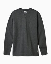 Heather smoke long-sleeve crewneck on a white background #color_heather smoke