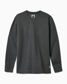 Heather smoke long-sleeve crewneck on a white background #color_heather smoke
