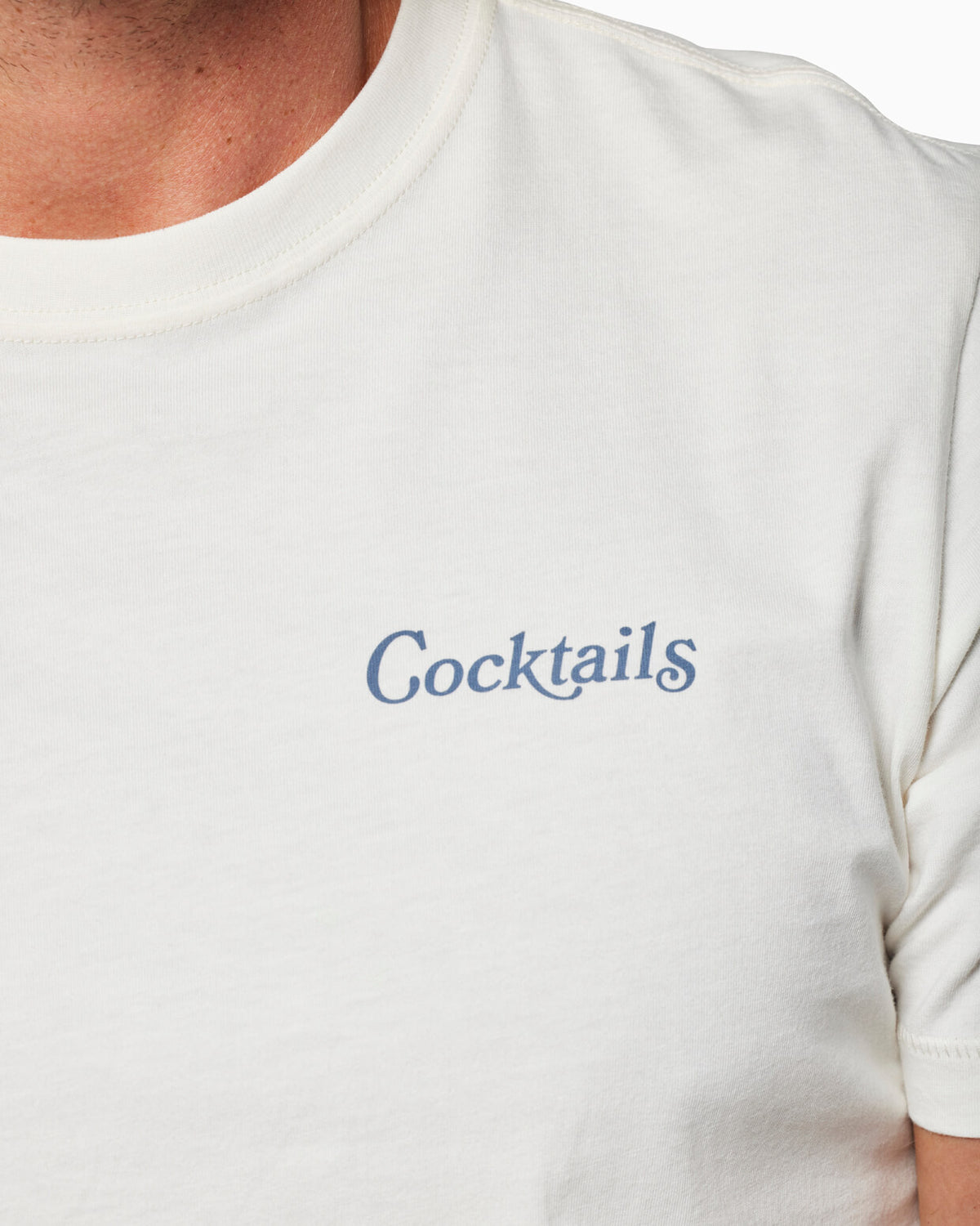 Natural cocktails t-shirt with text on the front #color_natural