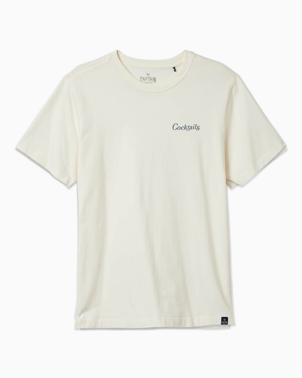 Natural t-shirt with 'Cocktails' text on a white background #color_natural