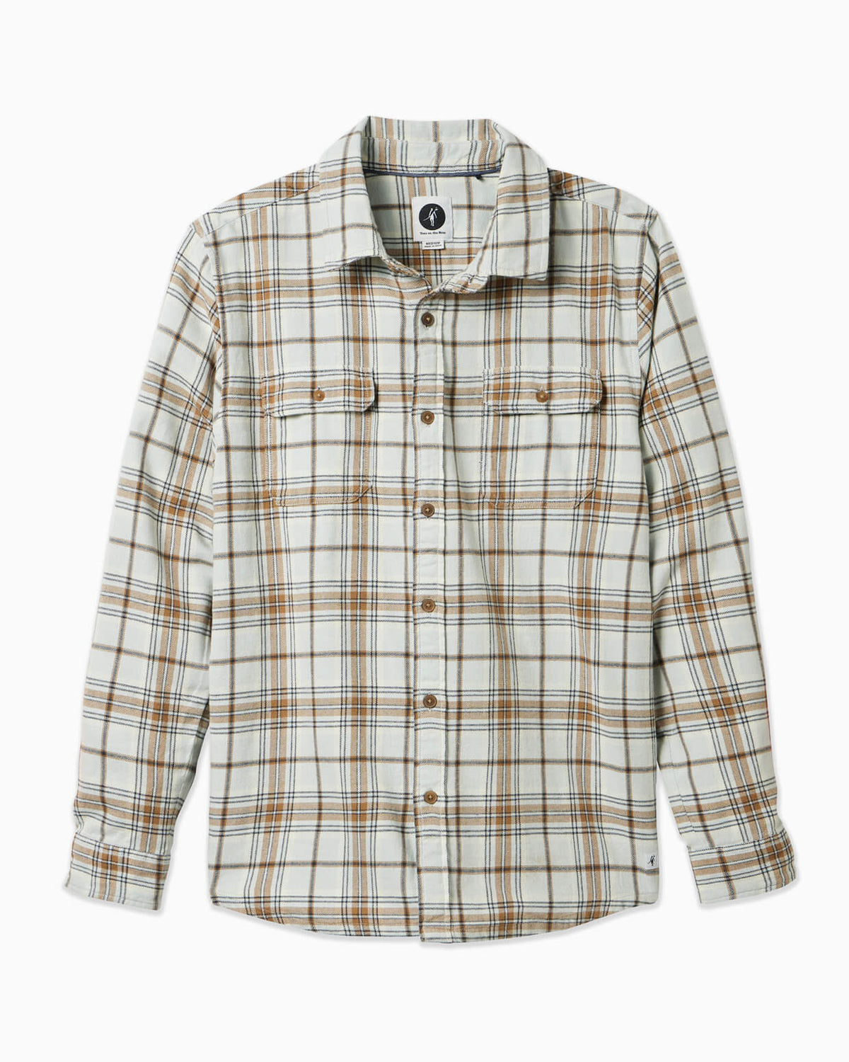 Men's salt flannel displayed on a simple white background 
#color_salt