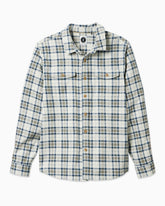 Men's vintage white plaid cord jacket displayed on simple white background #color_vintage white plaid