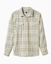 Men's vintage white flannel displayed on simple white background #color_vintage oak white 