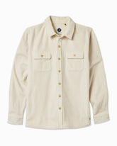 Men's vintage white polartech fleece jacket displayed in a simple white background #color_vintage white 