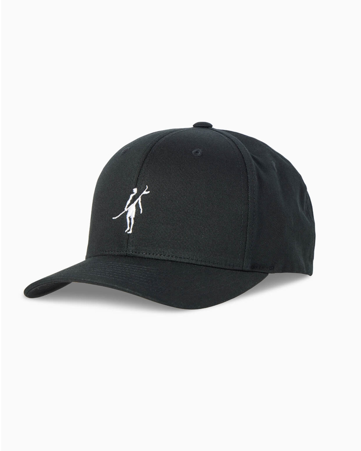 Black cap with mesh back and CSBR logo on a white background #color_black