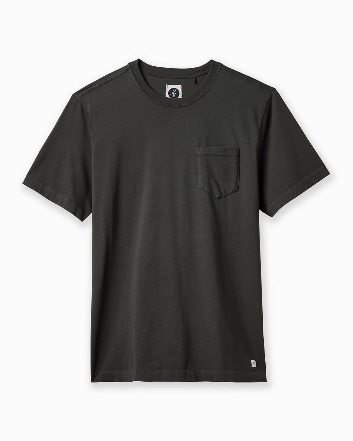 Black t-shirt with a pocket on a white background #color_classic black
