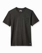 Black t-shirt with a pocket on a white background #color_classic black
