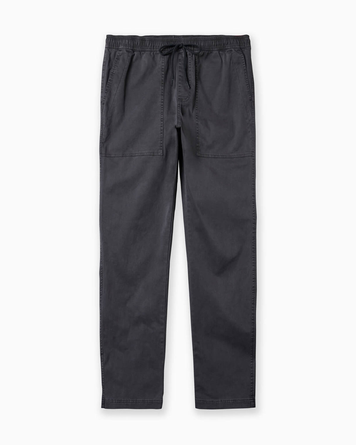 Dark gray pants with a drawstring on a white background #color_alston black
