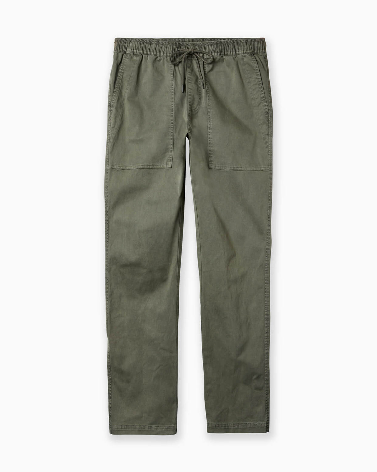 Green pants with a drawstring on a white background #color_alston olive