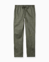 Green pants with a drawstring on a white background #color_alston olive