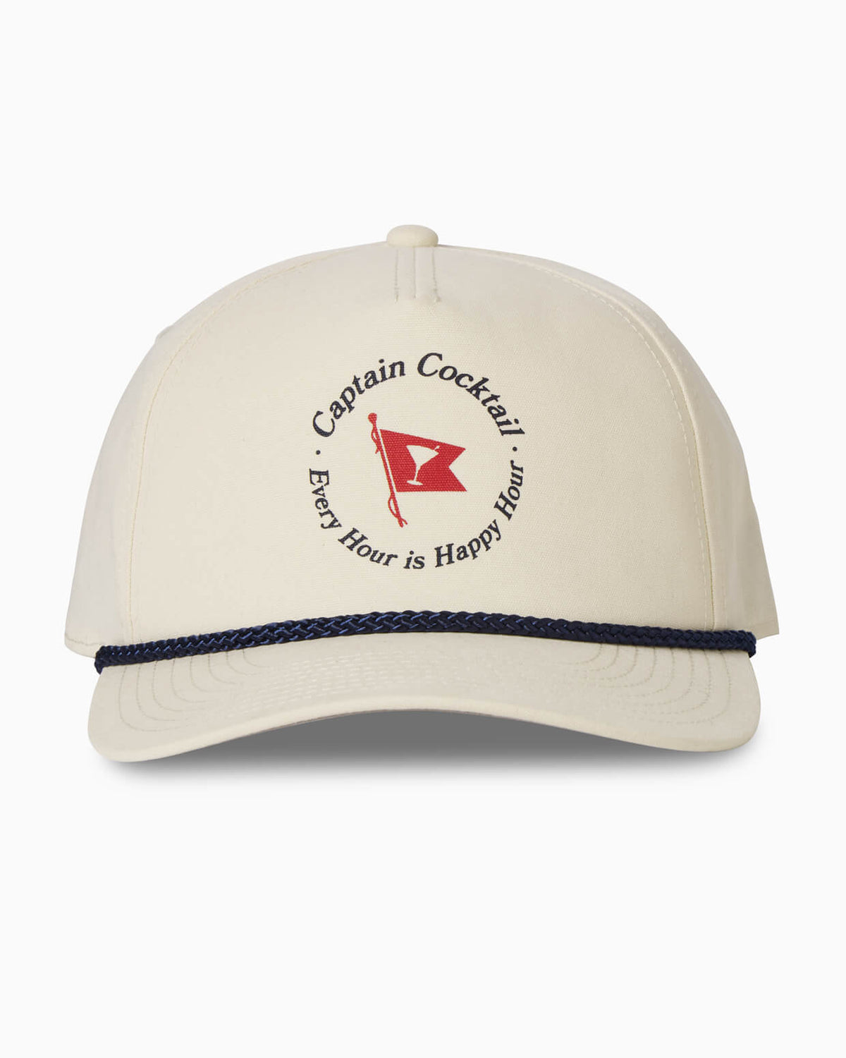 Natural cap with 'Captain Cocktail' logo and text on a white background #color_ivory