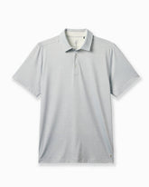 A light gray short-sleeve polo shirt with a classic collar and a three-button placket, displayed flat against a clean white background. #club_grey