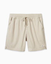 Beige shorts with drawstring on a white background #color_natural cord